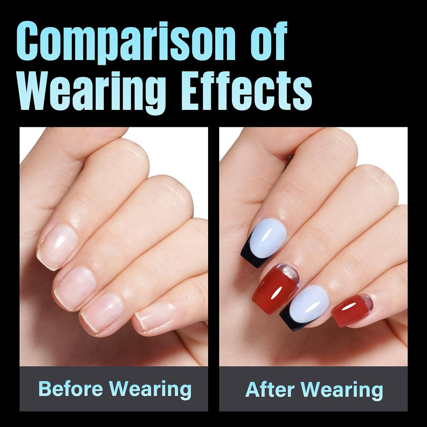 Extra Short Coffin Nail Tips, 240Pcs Half Matte Press on Full Cover Acrylic Nail