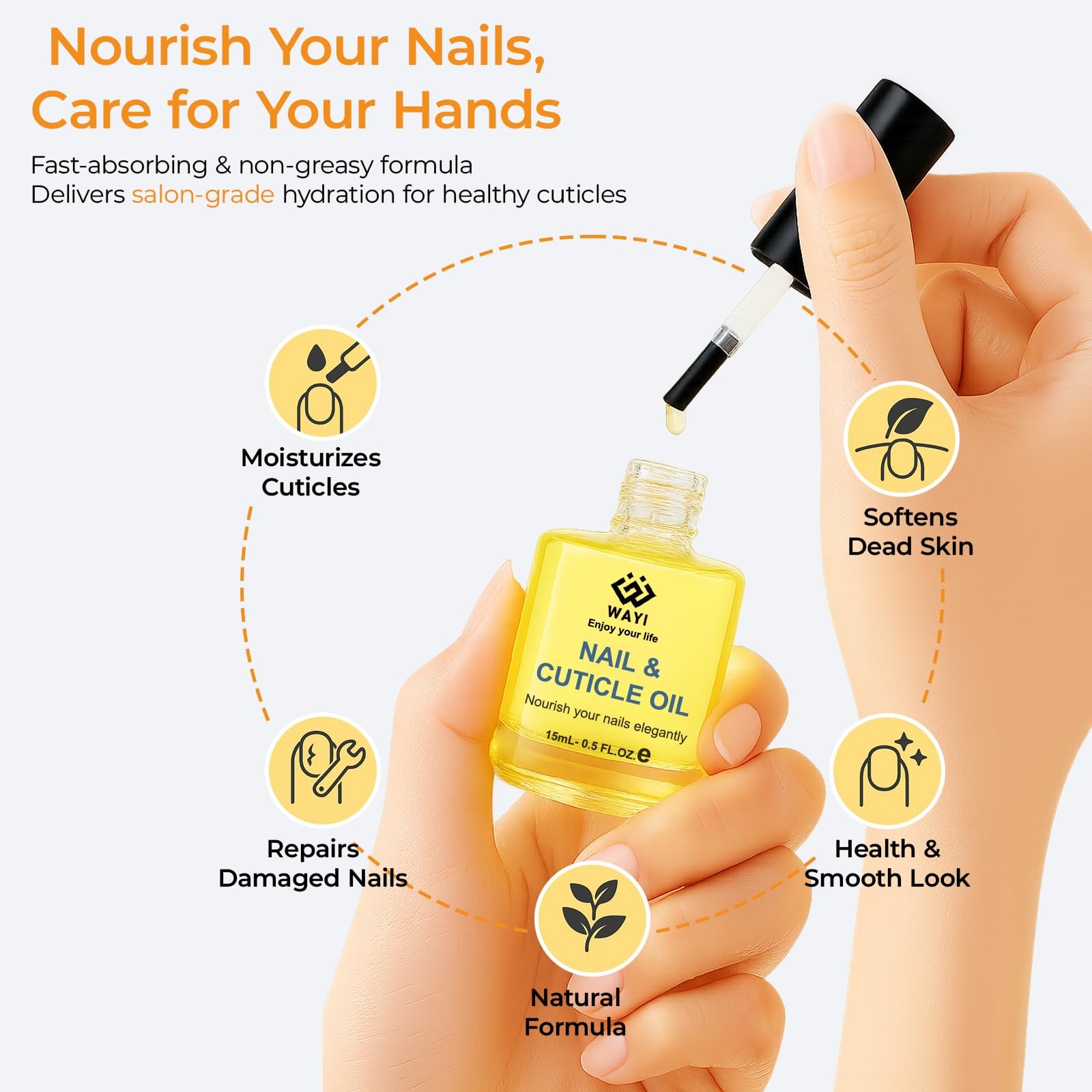 15ml Remover + Cuticle Oil with Nail Tool Set, GEL NAIL REMOVER & CUTICLE OIL