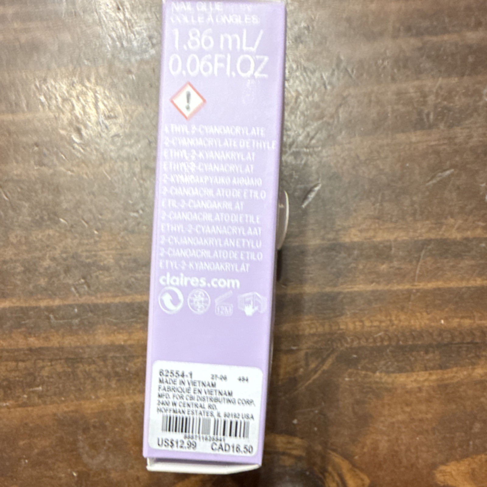 Claire’s Stiletto Pink Beige Red Shiny Vegan Press-On Nails Set with Glue