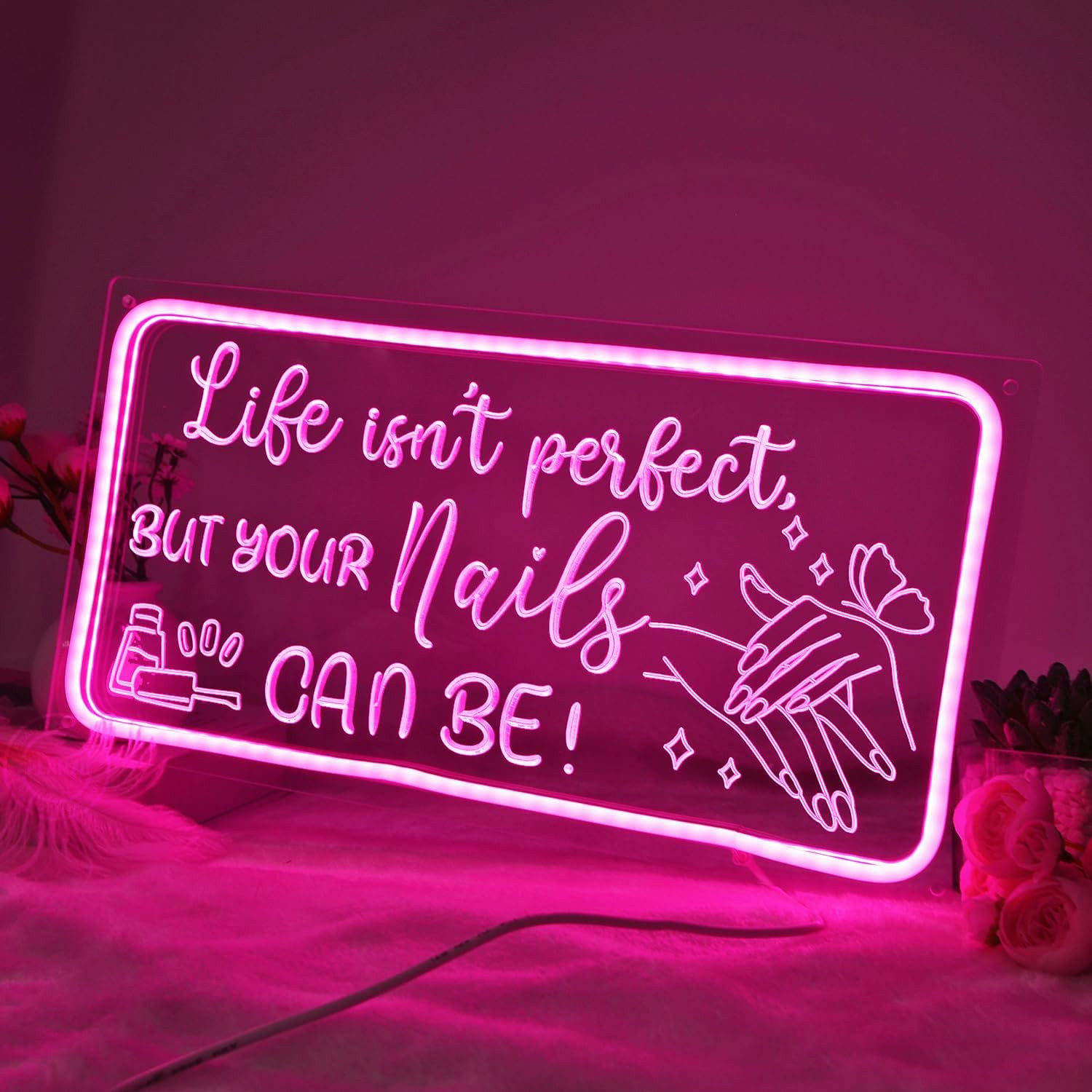 NAILS Neon Sign Nails Tech Spa Salon Studio Beauty Business Stores Logo Barber S