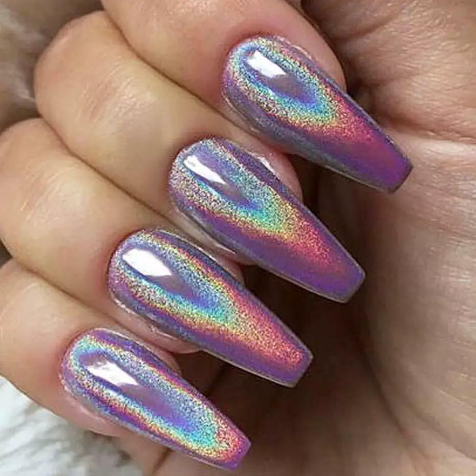 HOLOGRAPHIC UNICORN NAIL POWDER CHROME SHIMMER 12 COLOURS MIRROR GLITTER PIGMENT