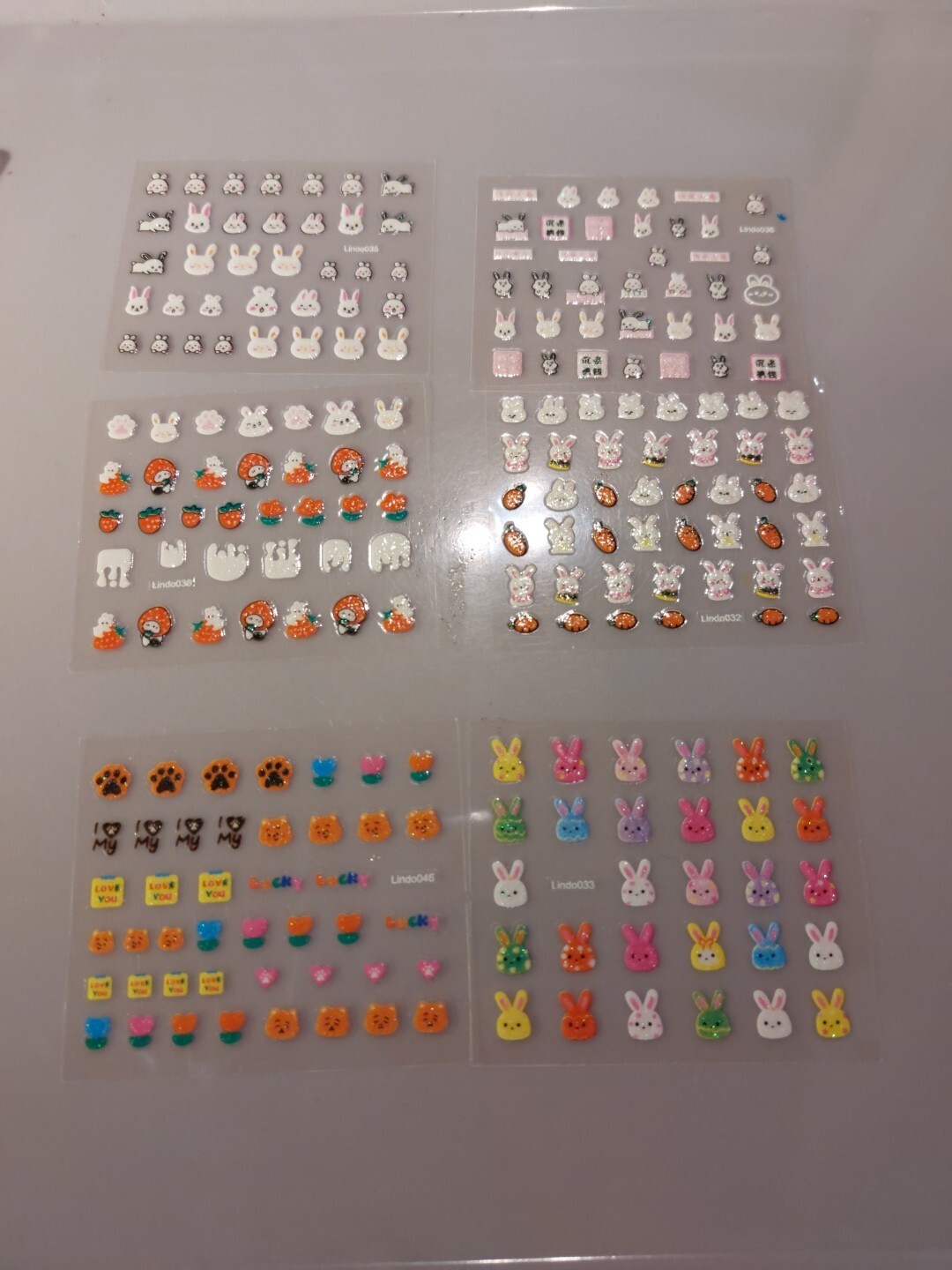 6 X Small Sheets Of Cute Nail Art Stickers (Dn221) New