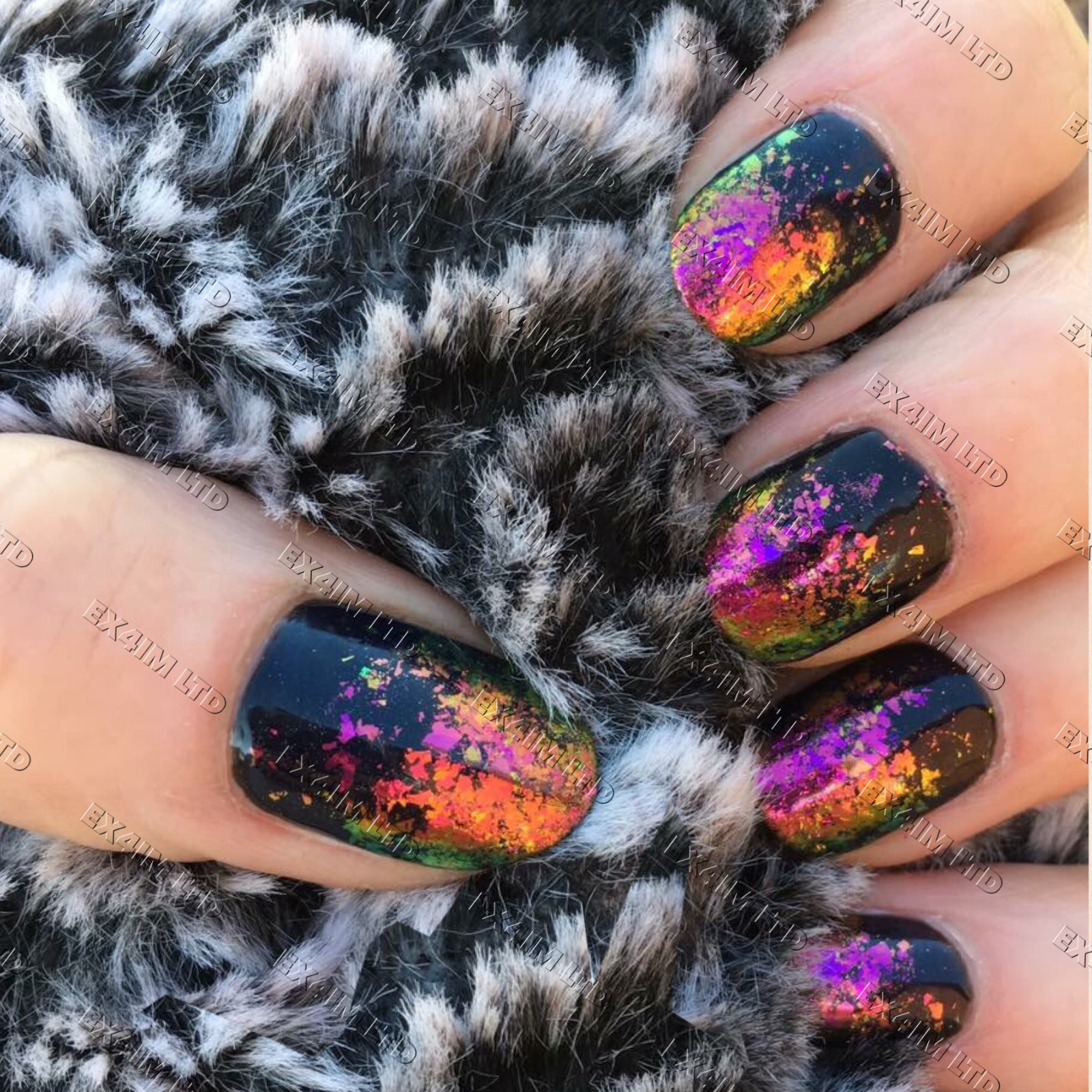 Chameleon Nail Flakes Multichrome Powder Colour Shifting Nails Rose Gold TREND