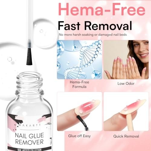 Super Strong Nail Glue Kit with Remover – Quick Dry Adhesive for Press-Ons, 7ML