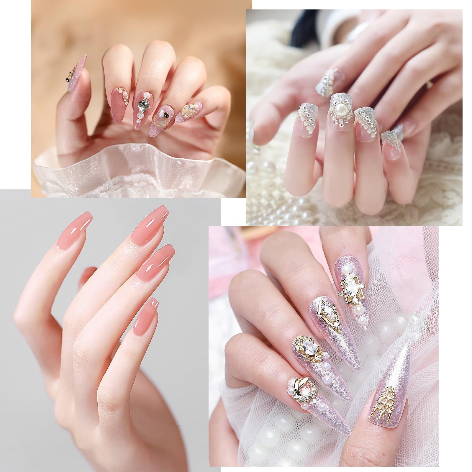 10000Pcs Nail Pearls, Flatback Pearl Charms for Nails Design in 6 Colors & 4 …