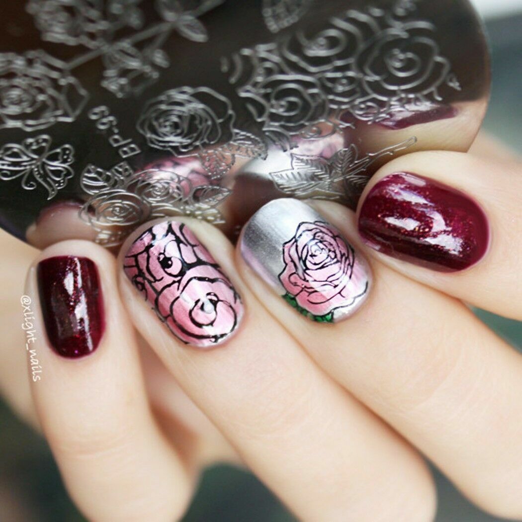 Nail Art Stamp Template Butterfly Flower Design DIY Manicure Image Plate BP-99