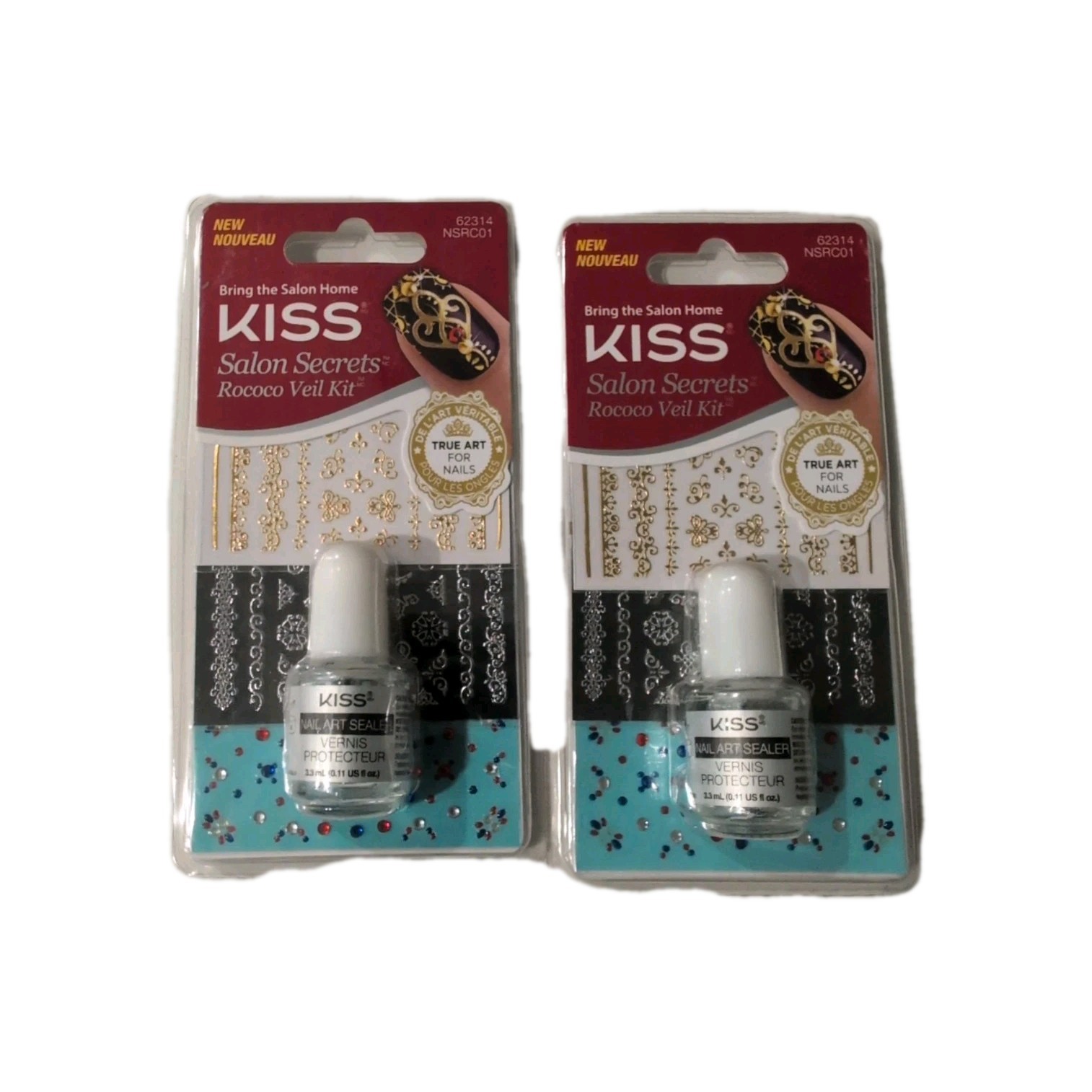2 pack KISS Salon Secrets Rococo Veil Kit 62314 NSRC01 True Art for Nails Sealed
