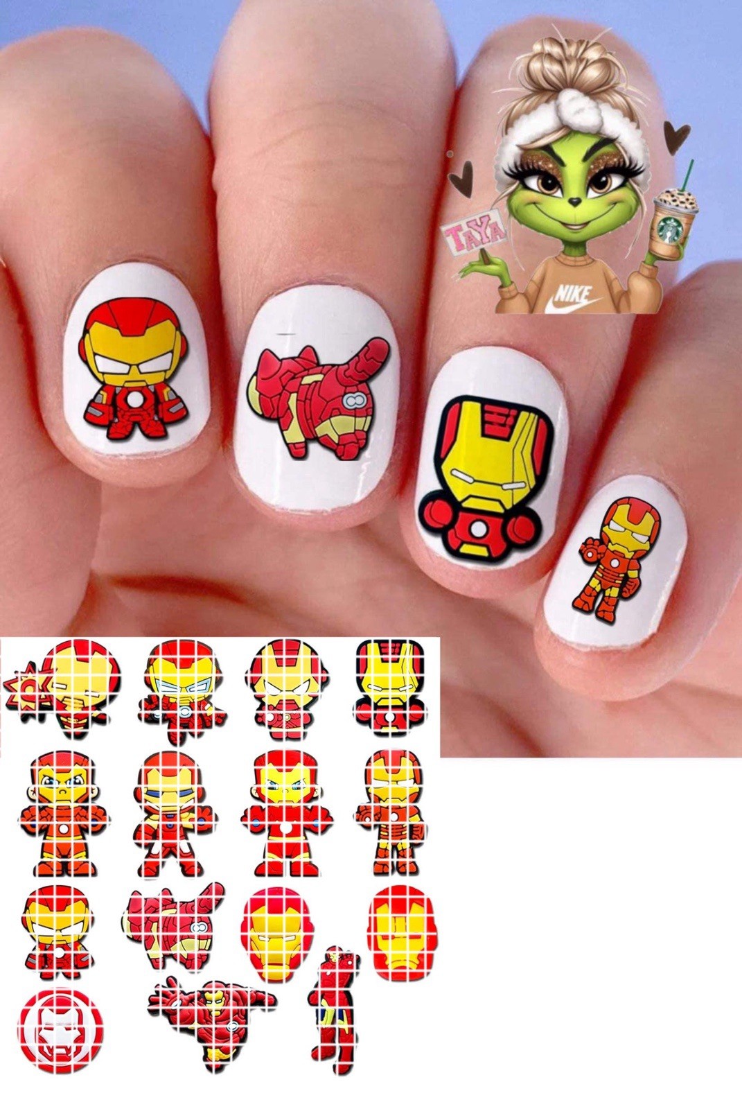 Iron Set Of 50Waterslide Nail Art Decals