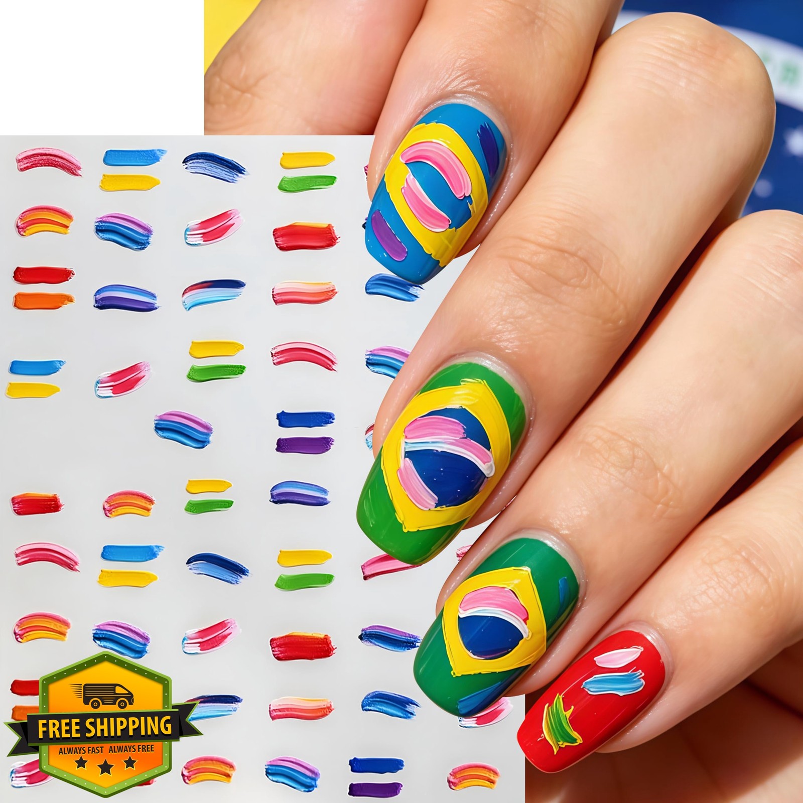 SHUXILIN 6pc Football Soccer Nail Stickers