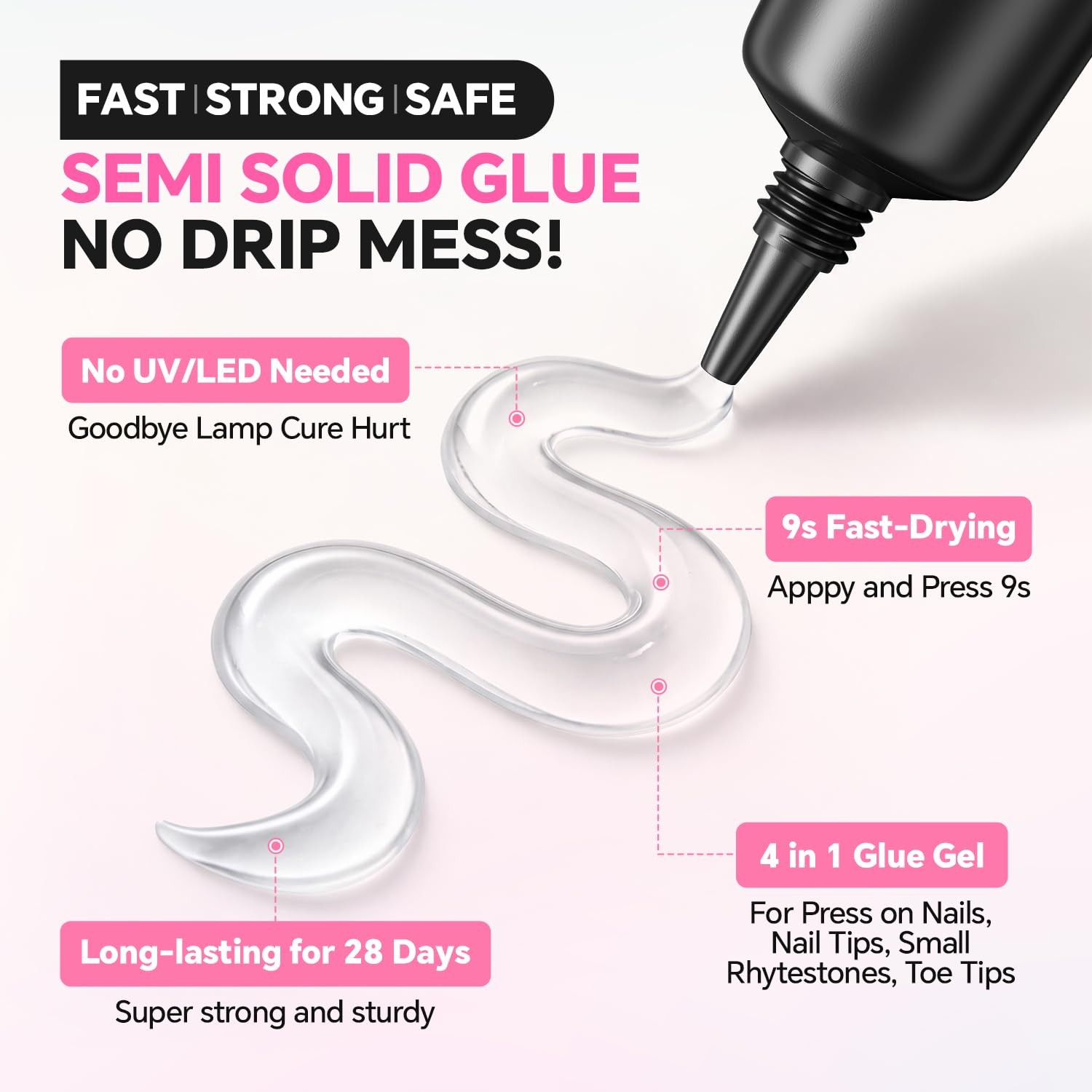 4PCS 15g Nail Glue for Press Ons with 20ml Pinpoint Glue Kit, Quick Dry Super…
