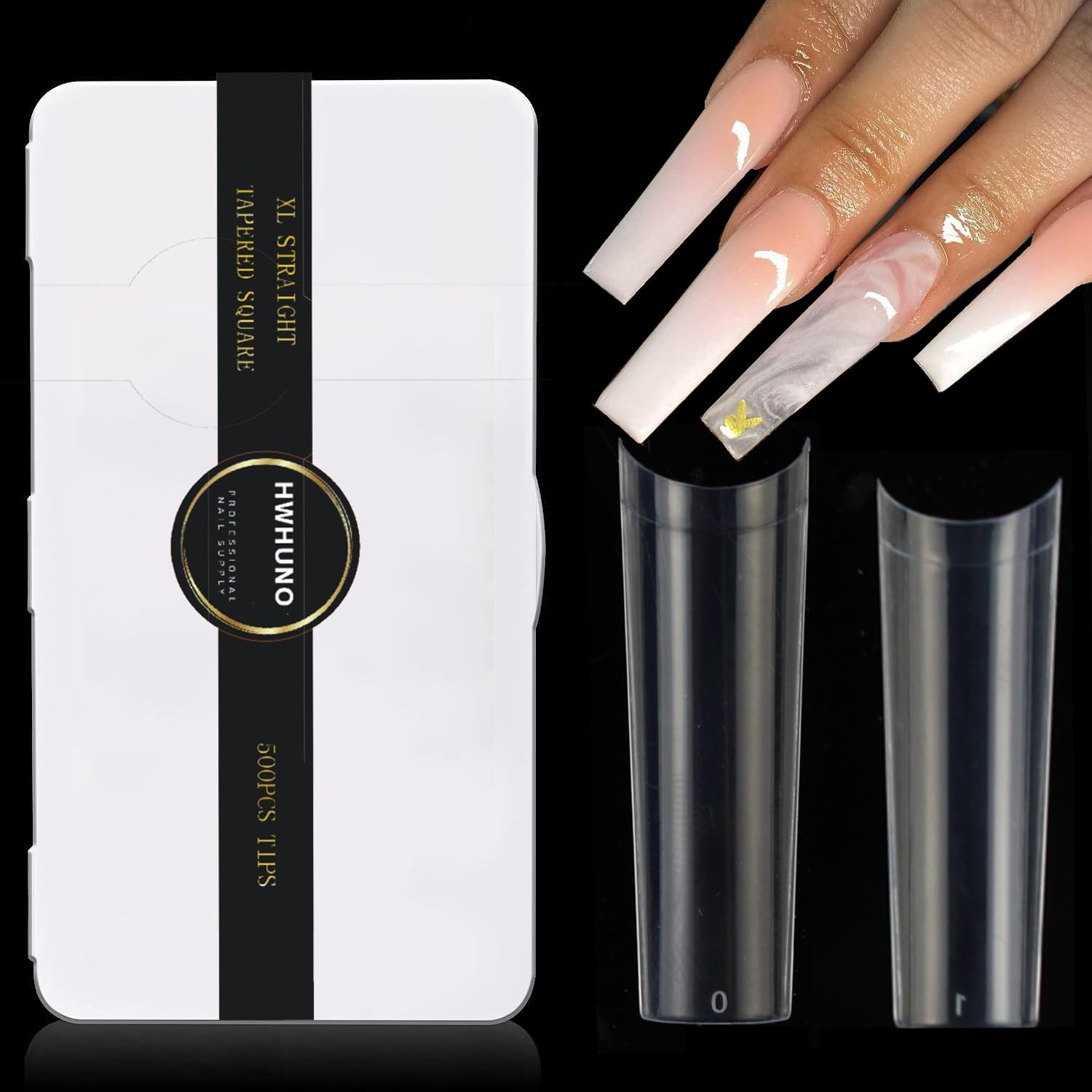 Puntas De Uñas Unas Cuadradas Conicas XL Sin Curva C 500 Piezas De Puntas Nueva