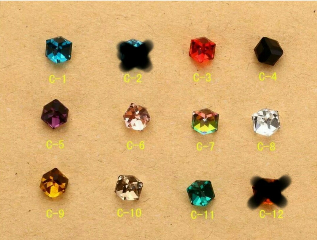 5pcs New 3D Colorful Rhinestone Crystal Cube Nail Art DIY Decorations