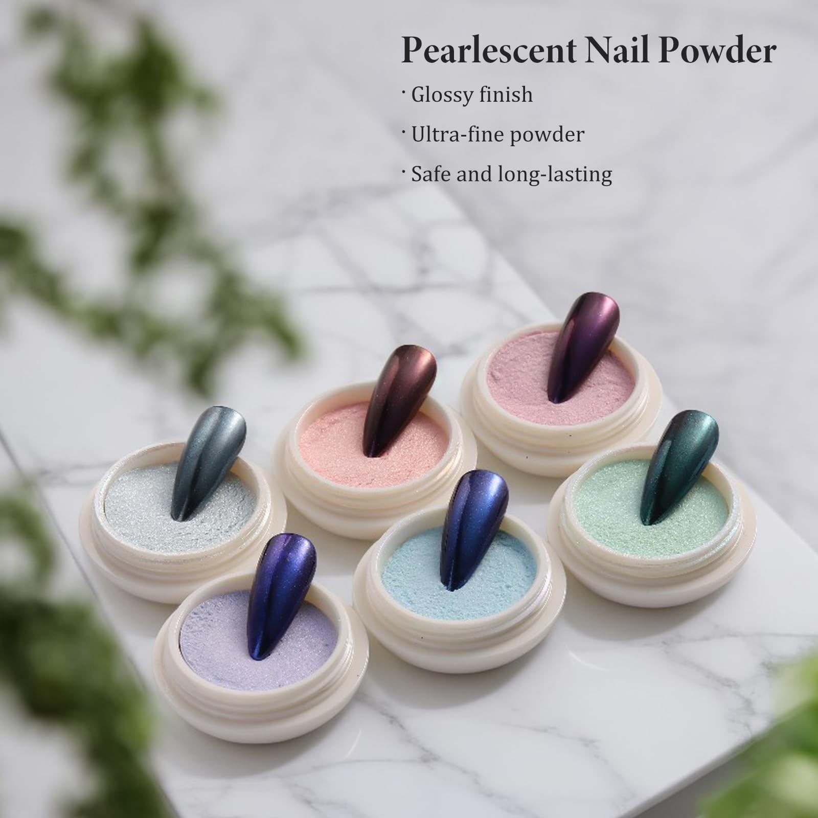 Chrome Nail Powder Metallic Mirror Effect Pigment Glitter Dust Kit