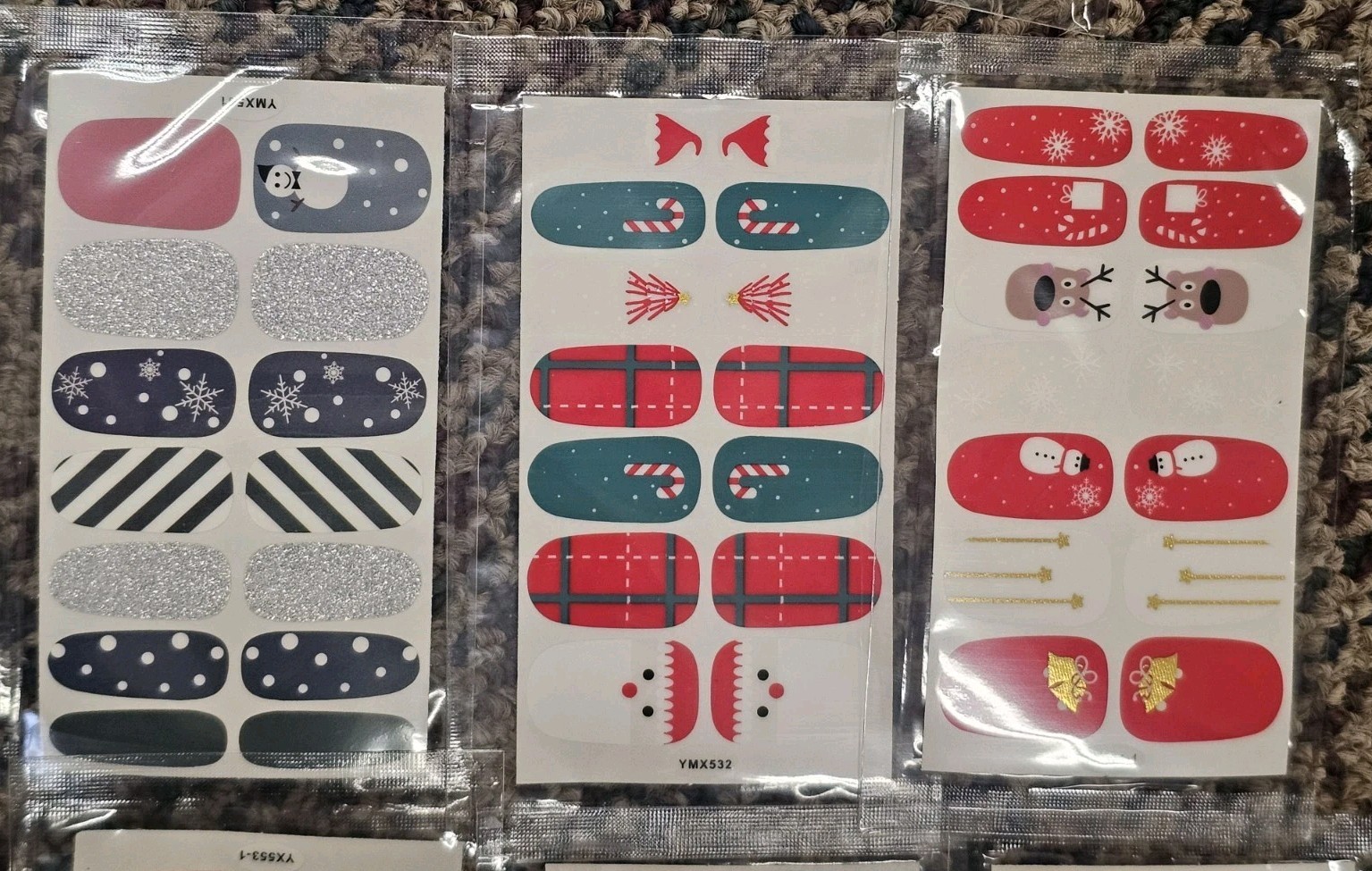 2 Packs Of 12 Sheets Christmas Full Wraps Self-Adhesive Nail Polish W/ File
