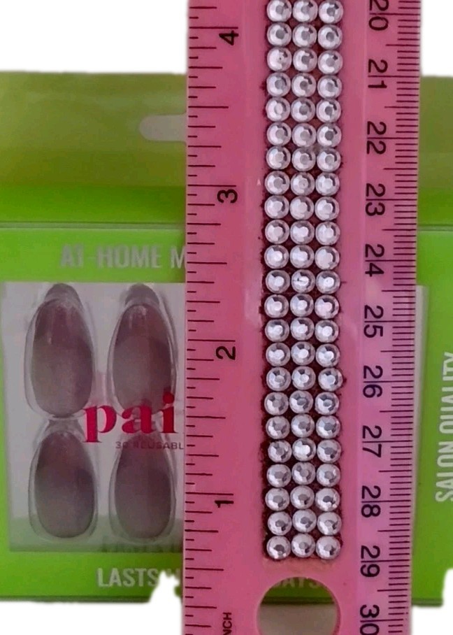PaintLab 30pc Reusable Long Lasting GEL PRESS ON NAILS Medium Almond ROSE GOLD