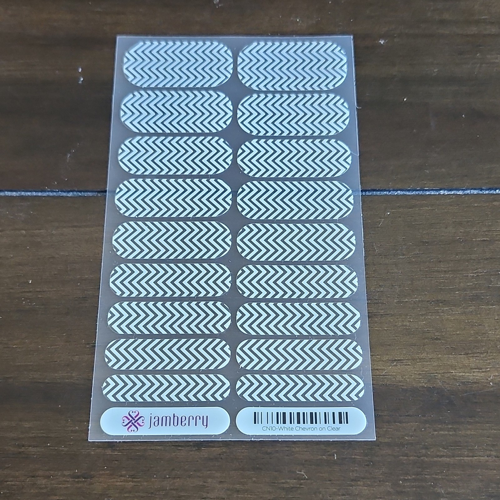 Jamberry CN10 White Chevron Transparent Clear Nail Wrap Strips Nail Art Decor
