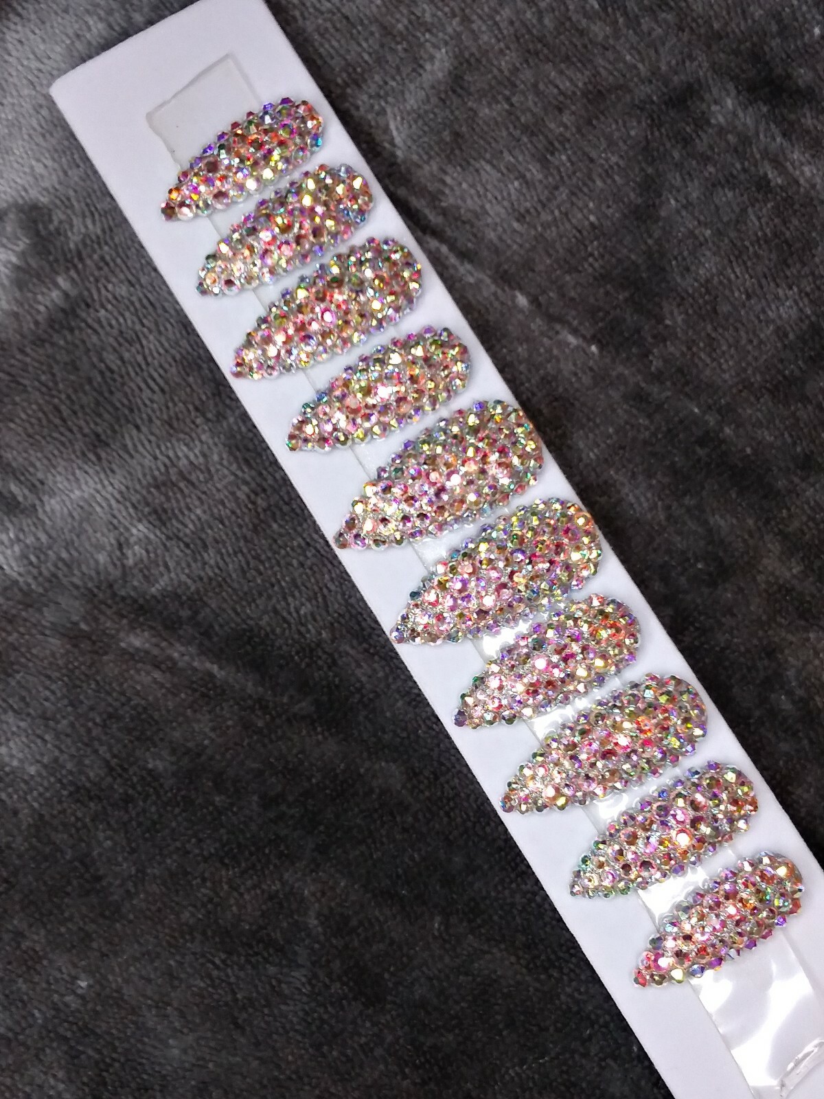 Super bling swarvoski Crystal Press On Nails – bridal stiletto diamond bling set