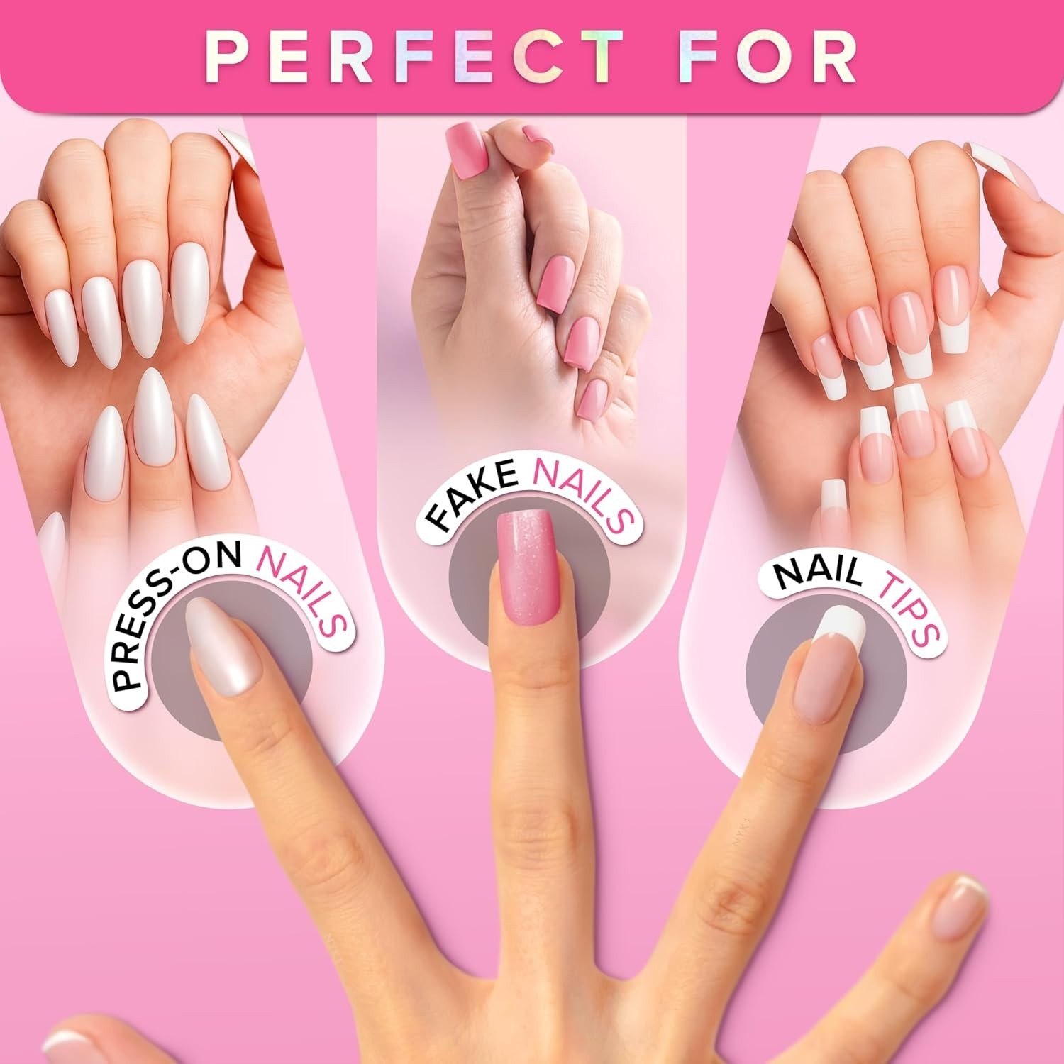 Mess-Free Brush On Nail Glue – 8ml Super Strong & Water Resistant for Fake Nails