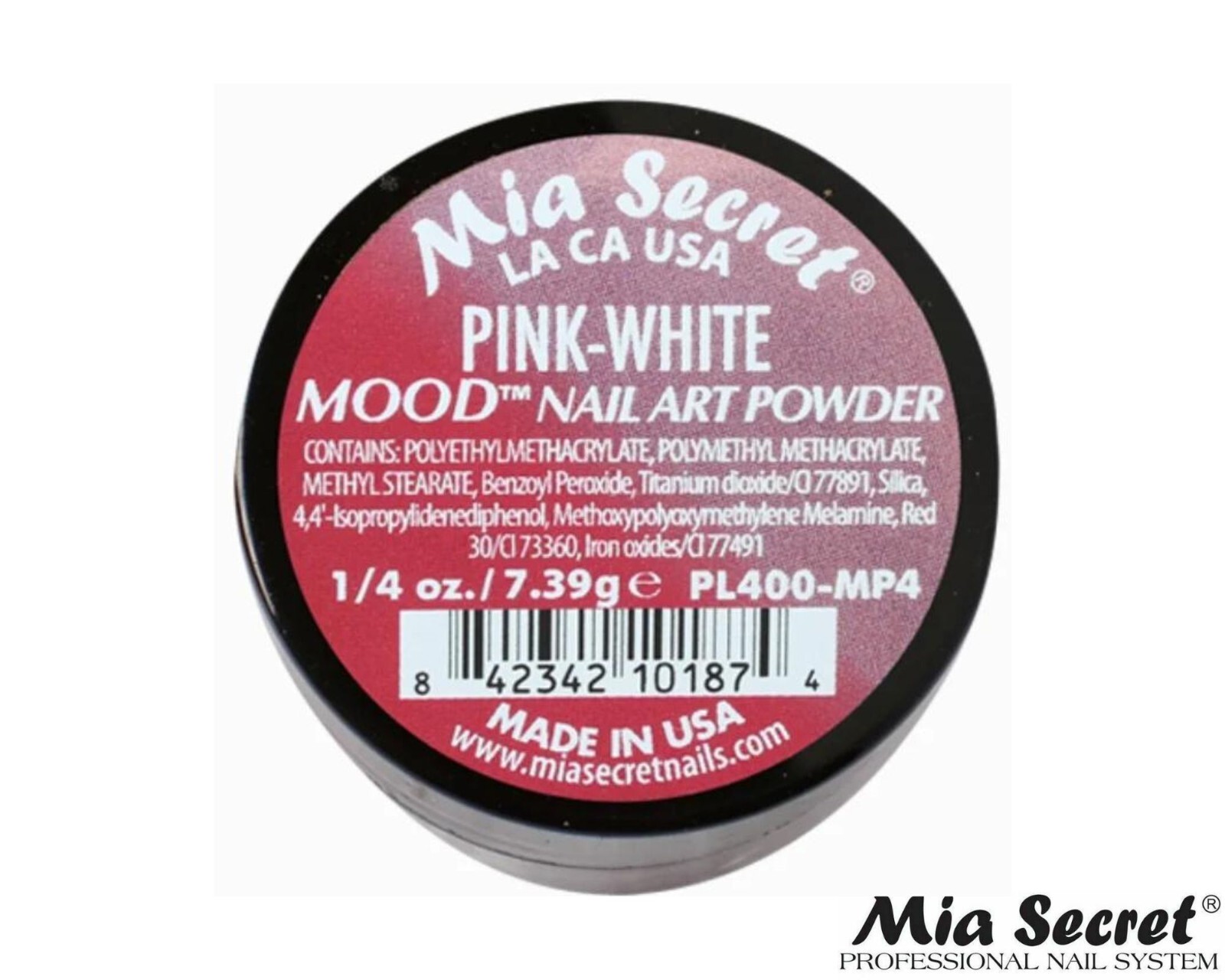 Mia Secret Nail Art Powder Mood Collection (PINK-WHITE) 1/4oz