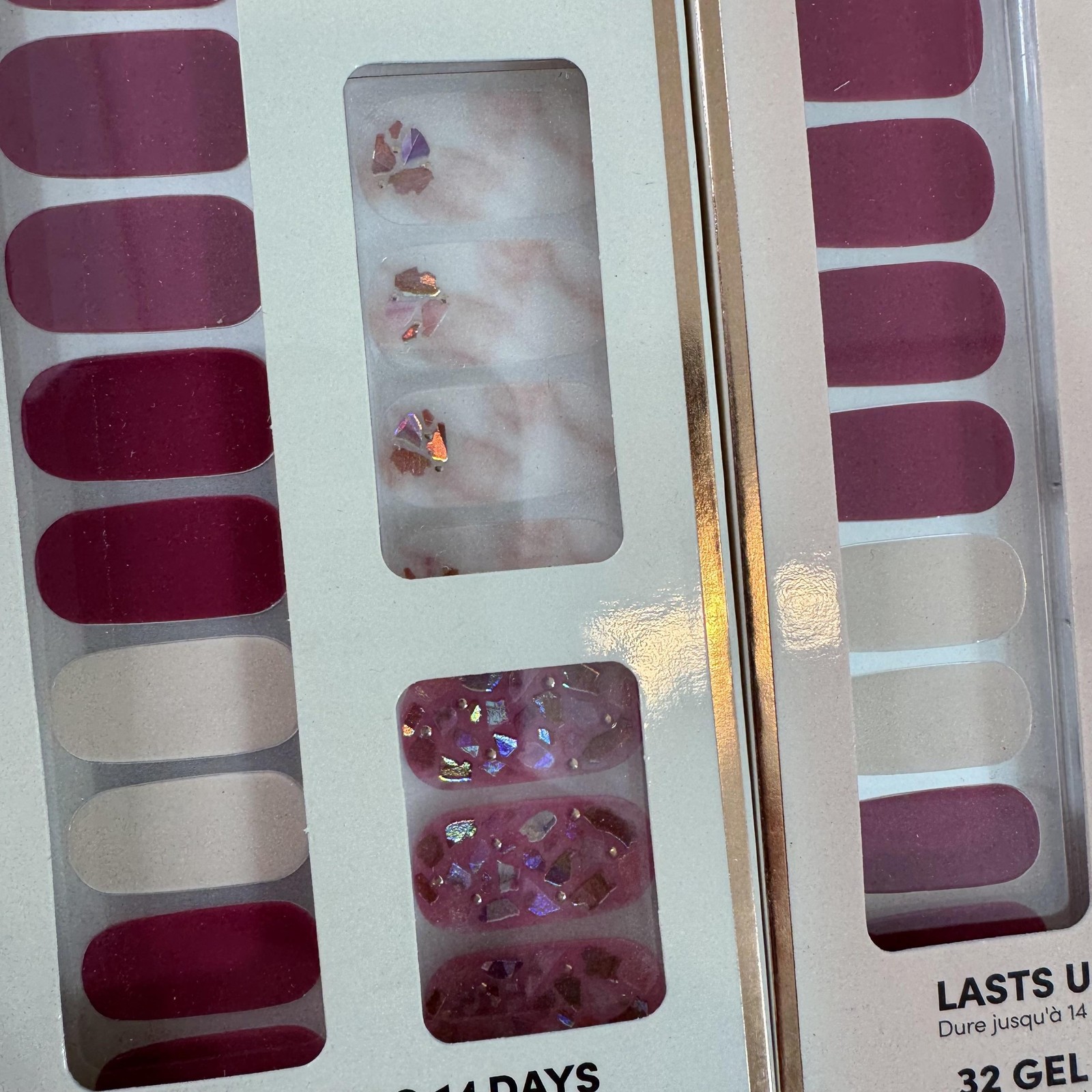 Dashing Diva Gloss Pink Gel Nail Strips 32 Ct 3 Pack Berry Bloodstone Wallflower