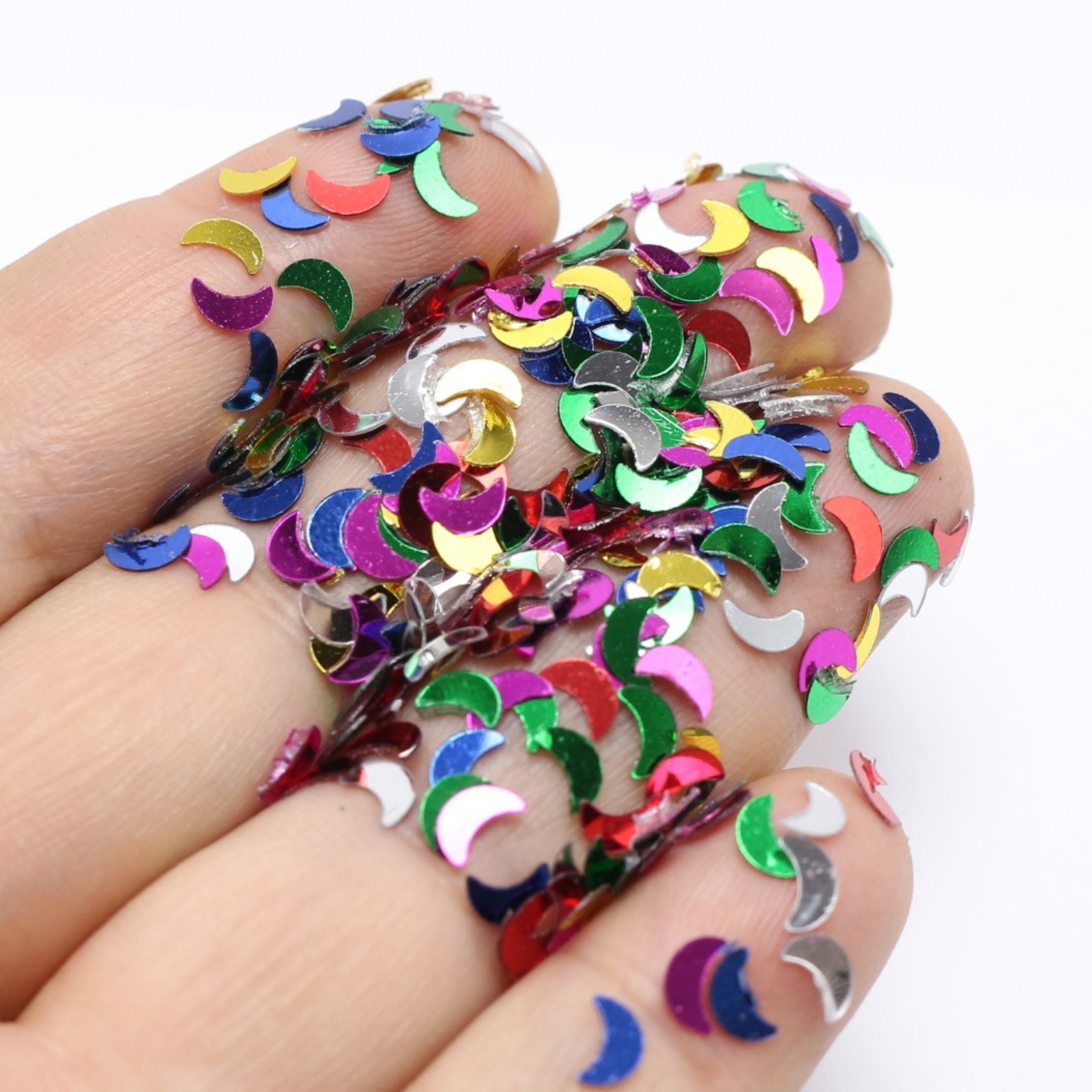 50Gram Mixed Color Metallic Moon Sequins Loose Tiny Tip 5X3mm Nail Art Scrapbook