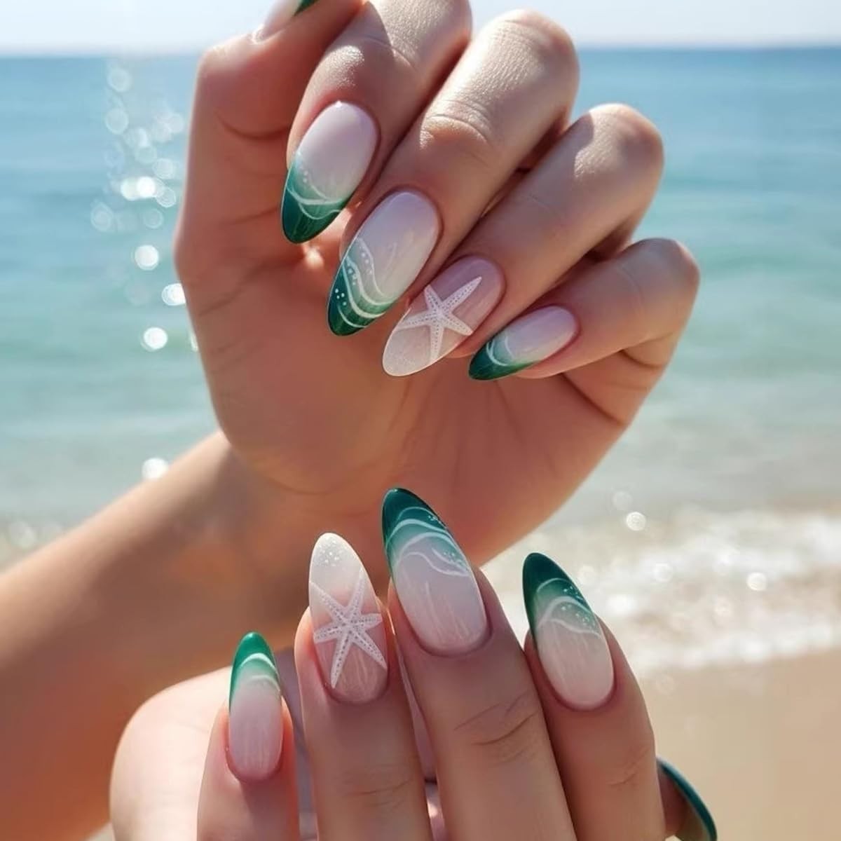 KASOICRA Medium XJXR12 starfish ocean wave press ons