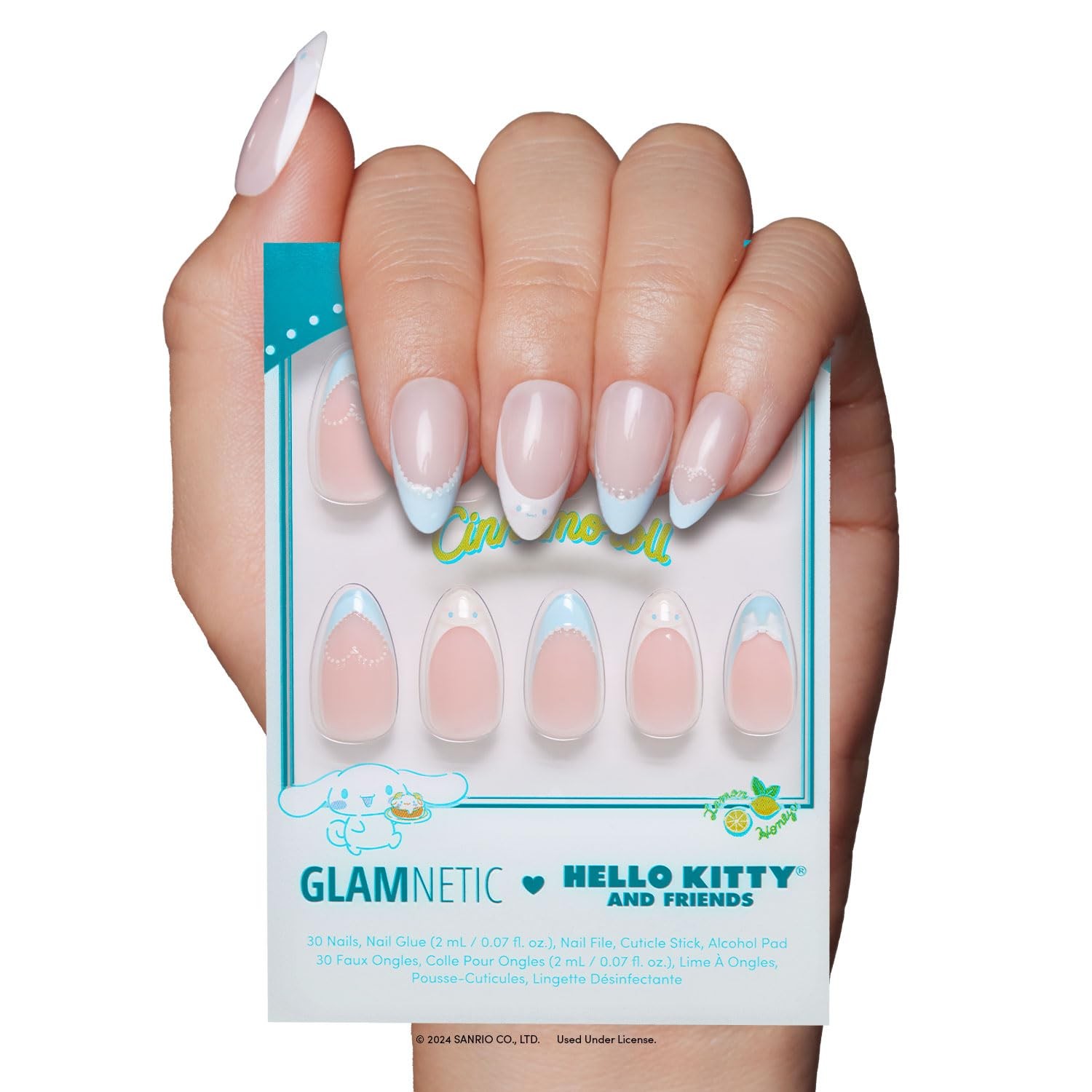 x Hello Kitty® and Friends Press On Nails – Cinnamoroll™ French Tip | Short A…