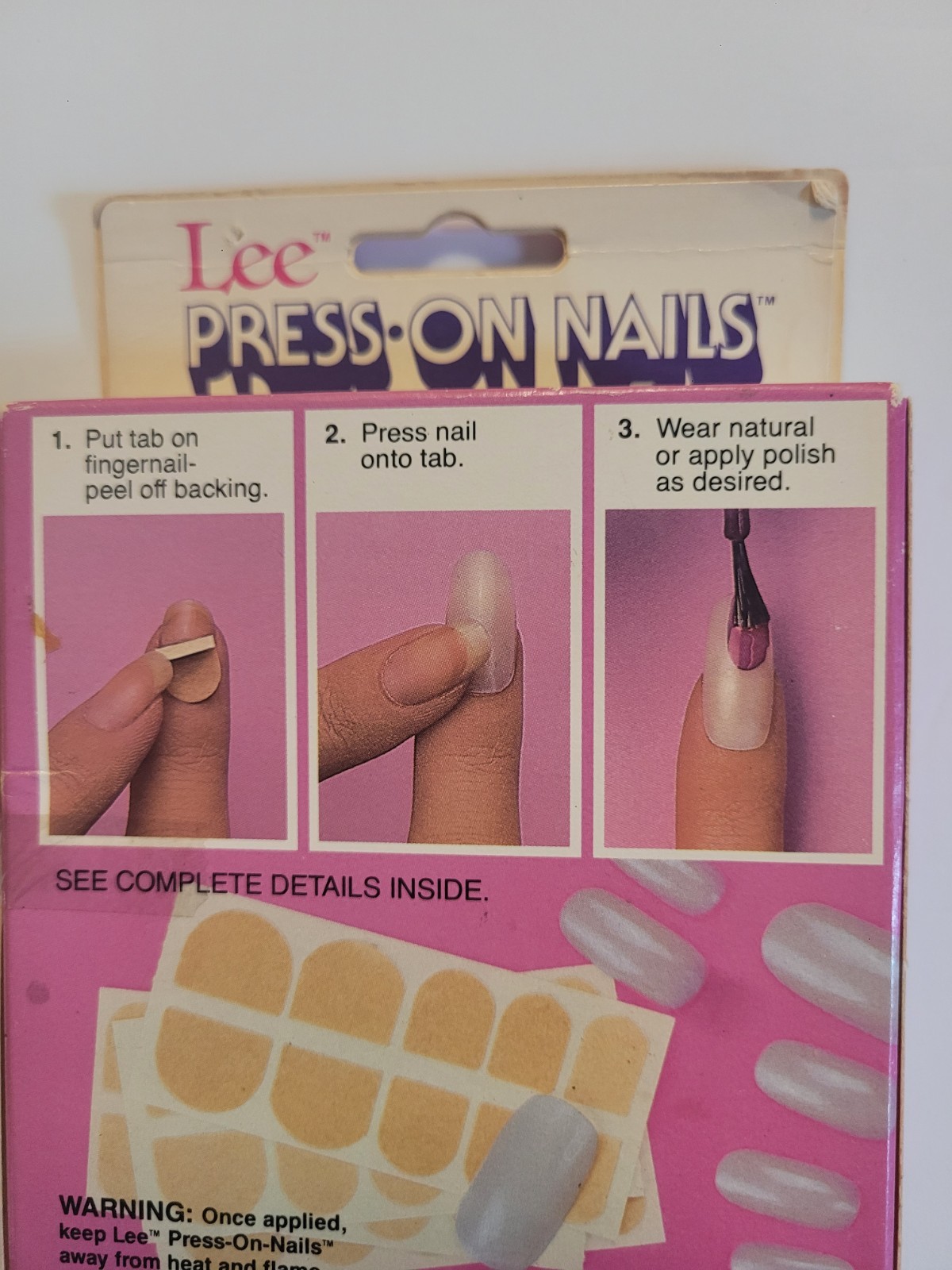 Vintage Lee Press On Nails Natural Length 20 Count New Old Stock