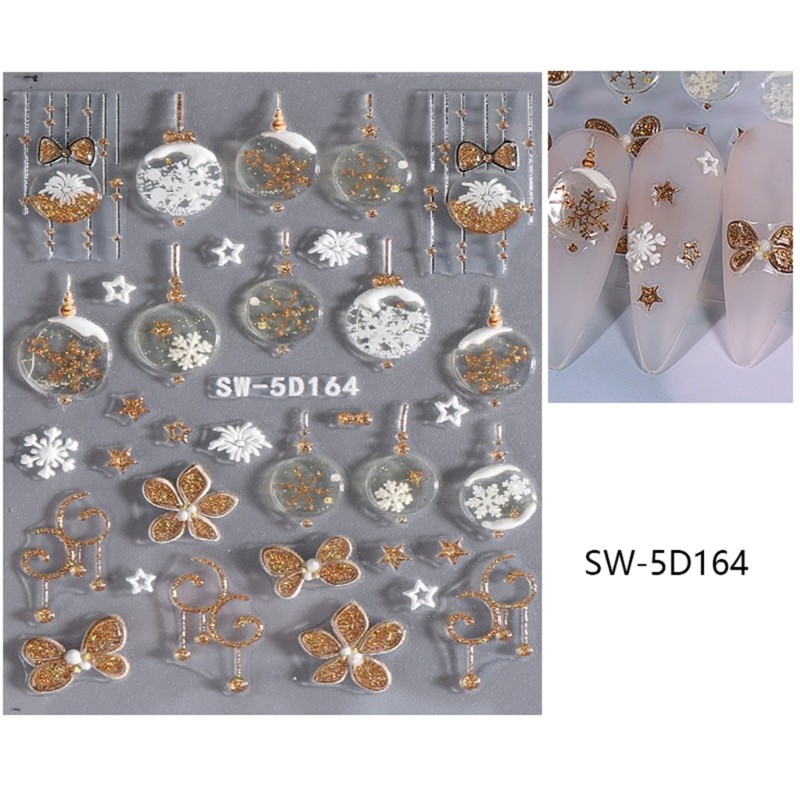 Snowman Nails Art Stickers Christmas Nail Sticker Winter Snowflakes Nail Decals