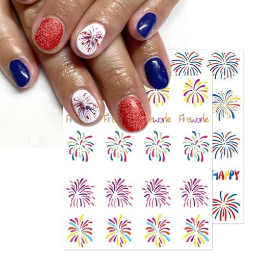 12 Sheets Firework Nail Decals – Water Transfer – Water Transfer