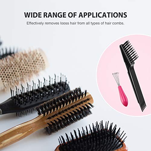 4 Pcs Hair Brush Cleaning Set Tool Mini Hair Cleaning Brush Cleaner Tool Black