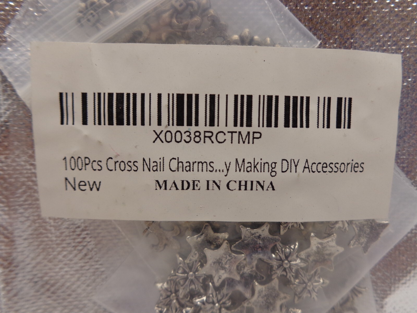 100 Piece Fingernail Charms New in Bag