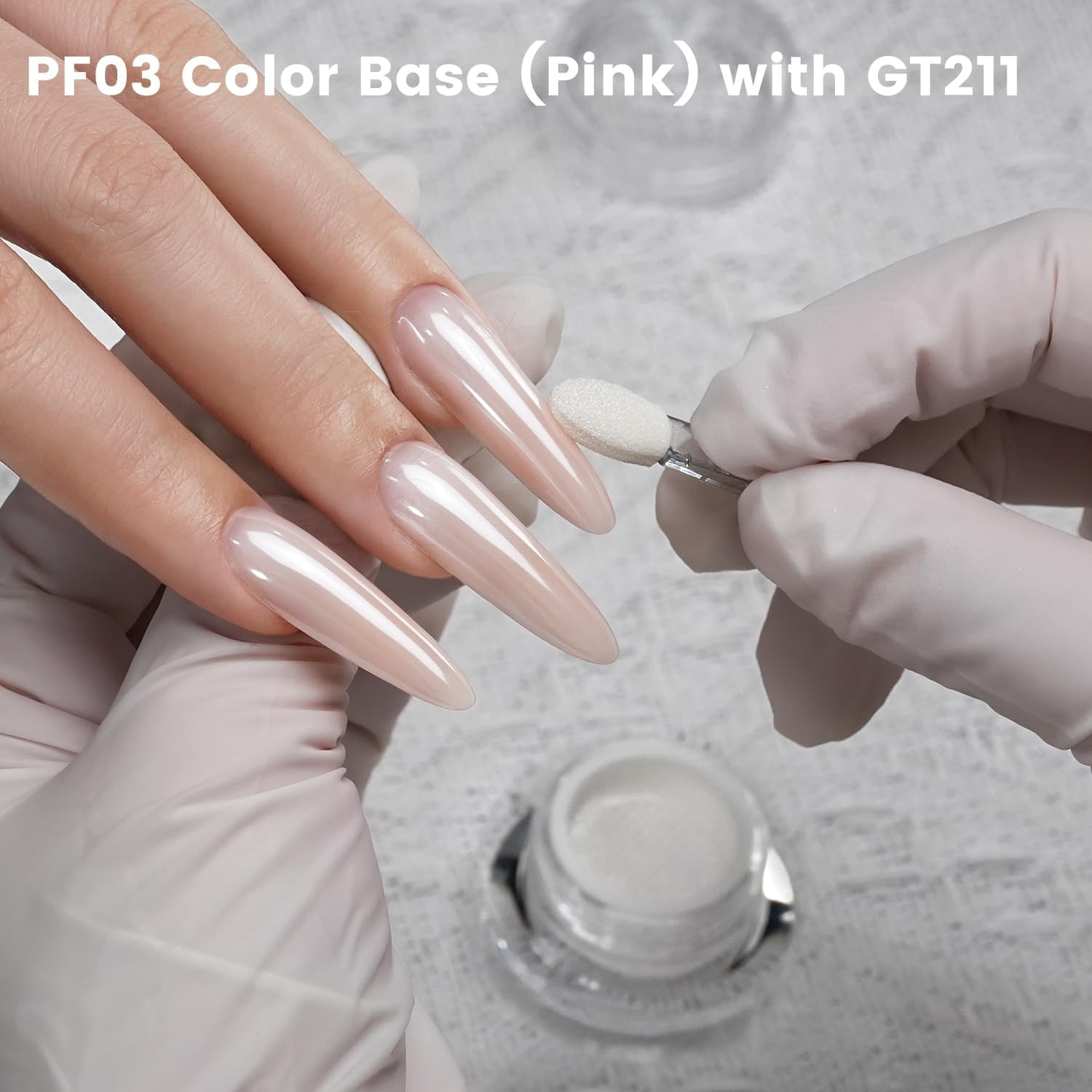 Yokefellow Gleamtap Cushion Magic White Chrome Nail Powder,Glazed Donut,Pearlesc