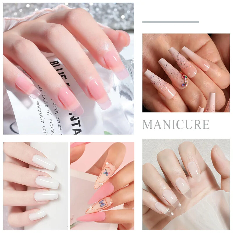40ml Crystal Liquid With 45ml Acrylic Powder Kit Set Pink White Transparent