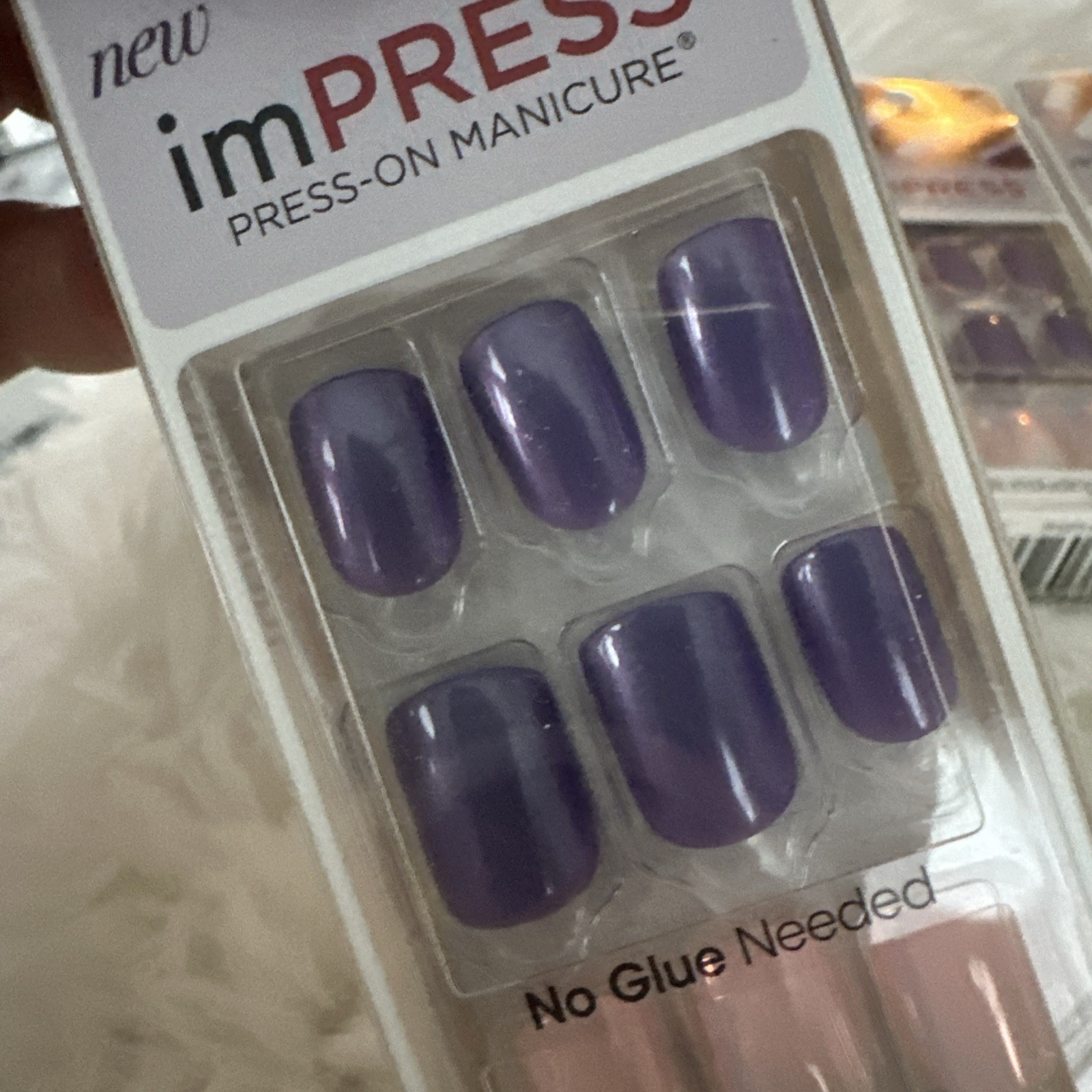 imPRESS Press on manicure Lot Of 4 Purple/Pink/White 30 Nails In Each Set
