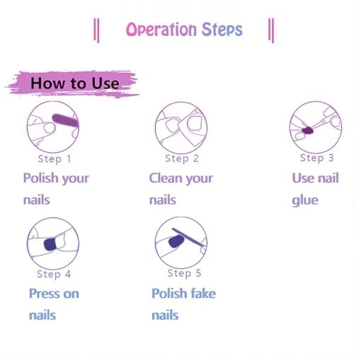 Press on Nails Cat Eye Oval Extra Short Fake Nails with Designs Bling Purple