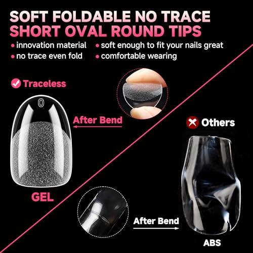 Oval Round Nail Tips Pre-shaped Half Matte 120pcs Short Oval A-Short Oval