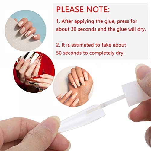 Brush on Nail Glue 6 Pack Long Lasting Acrylic Nail Tips Adhesive Super Bond