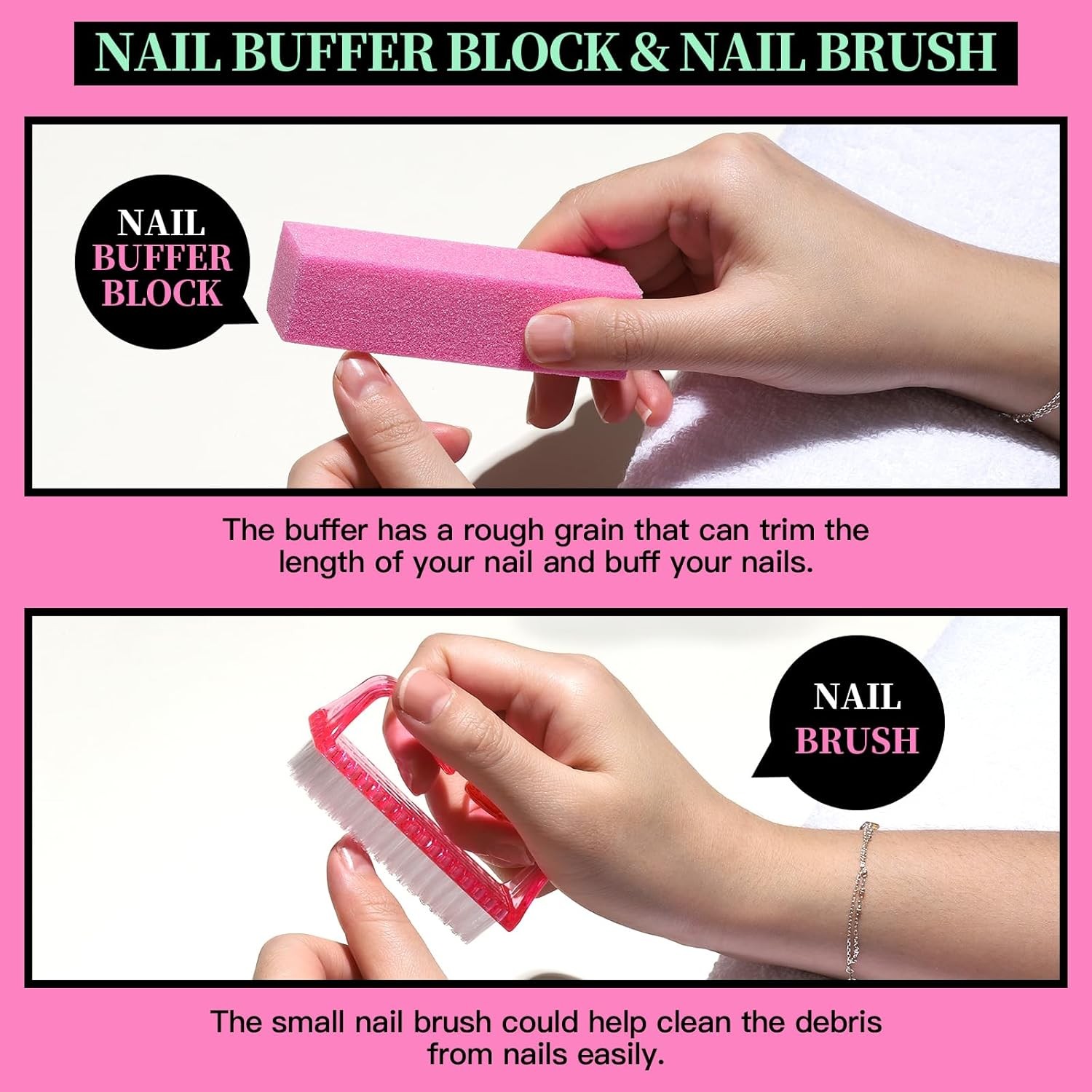 FANDEI Nail Care Set, Nail Files 100/180, Nail Buffer Blo, Cuticle