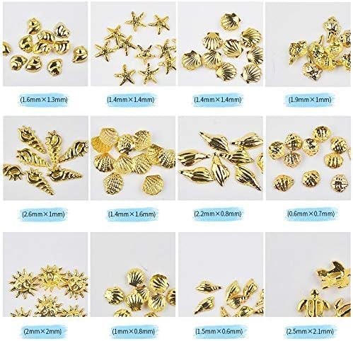1Box 12 Styles Golds Nail Art Metal Studs Golds Metallic 3D Pieces Rivet Palm…