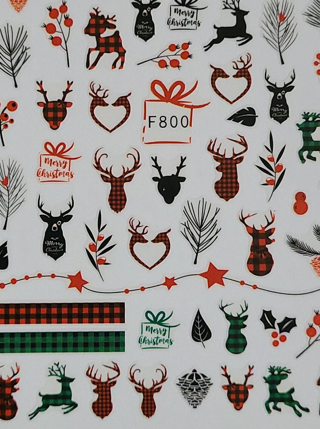 Christmas Holiday Deer Nail Stickers