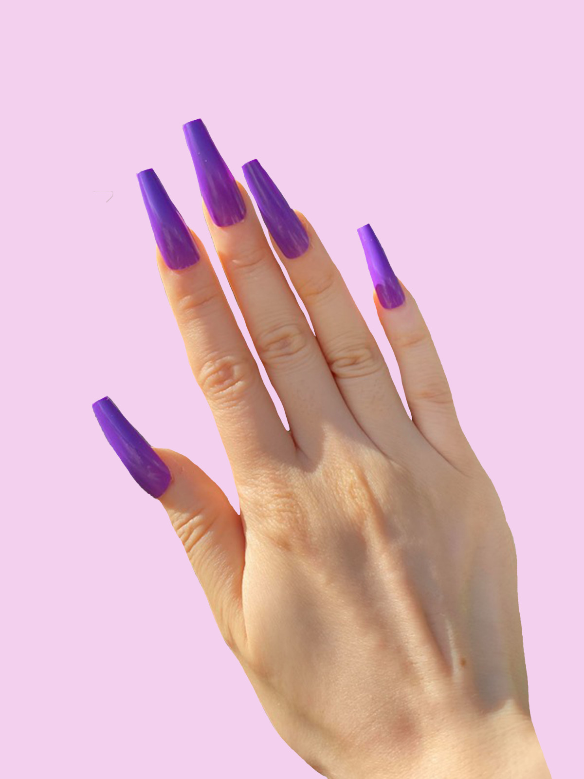 Summer Purple Glossy Press On Nails 20pcs All Sizes & Glue INCLUDED Extra Long