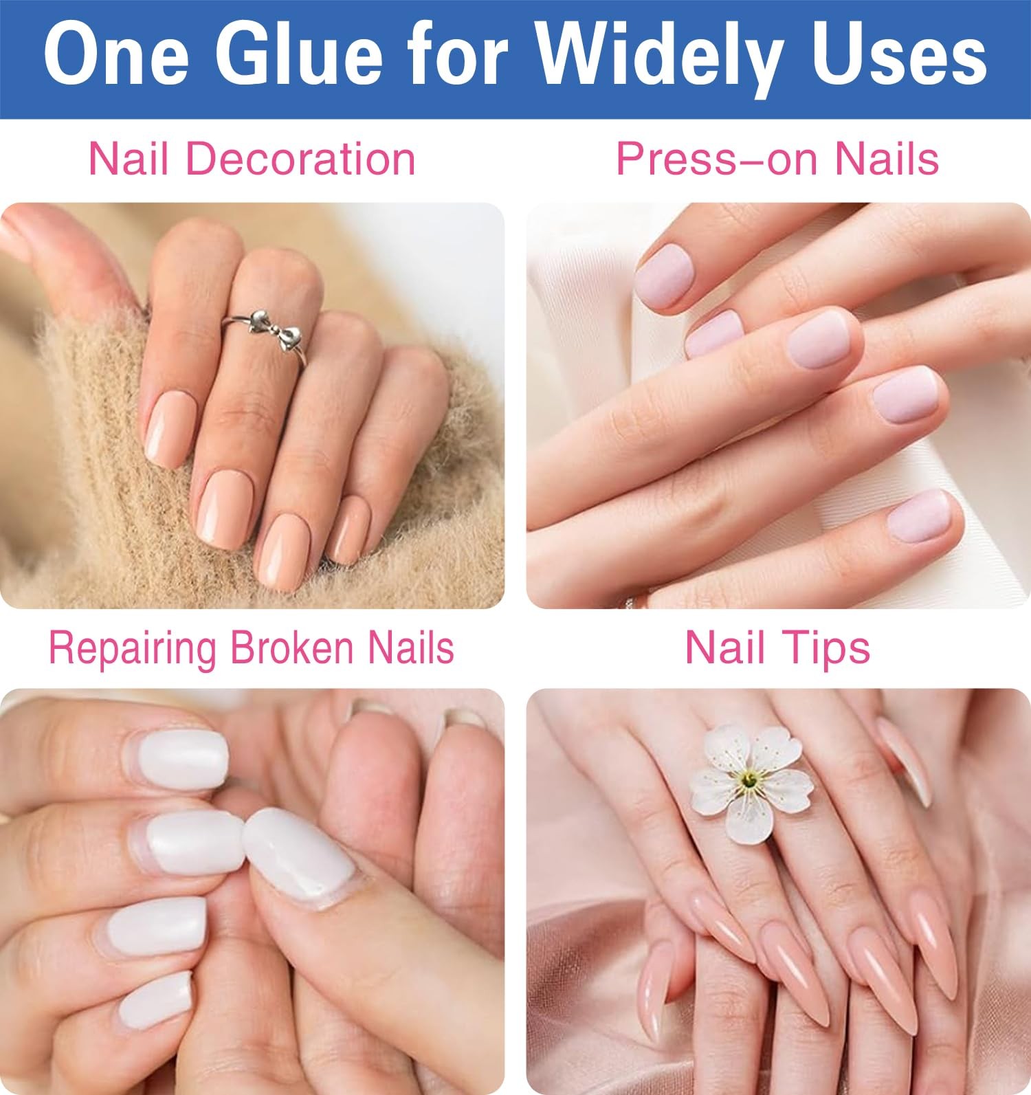 ENMEMO 20ml Nail Glue with Brush