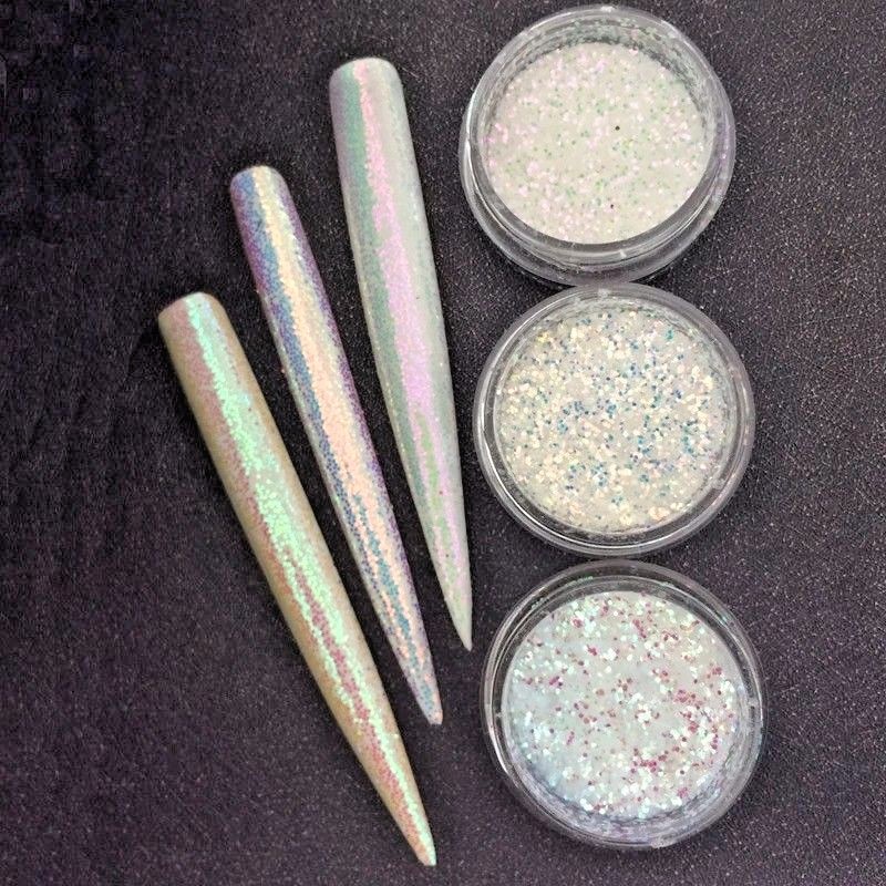 AURORA Chameleon Unicorn Nail Glitter Sequins AB Colours Paillette Mermaid Nail