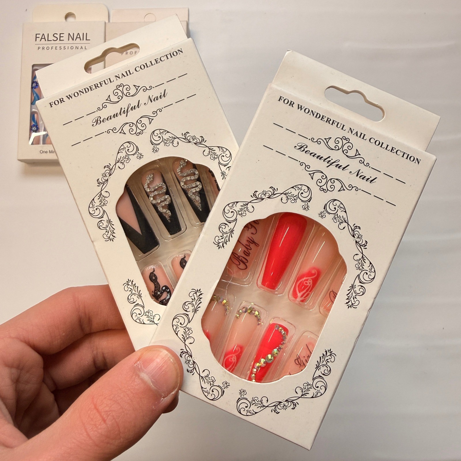 Lot of 10 Pack of 24 New False Press On Nails Assorted Designs and Colors №N15