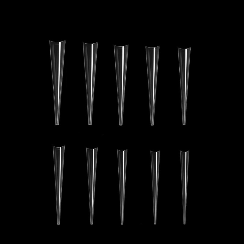 Clear Long Stiletto Nail Tips Half Cover Acrylic False Nail Tips Fake-Nail Tips