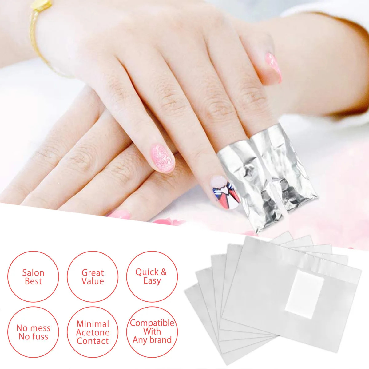 500/1000Pcs Nail Foil Wraps Nail Wraps Remover Tin Foil Nail Wraps Nail Art Soak