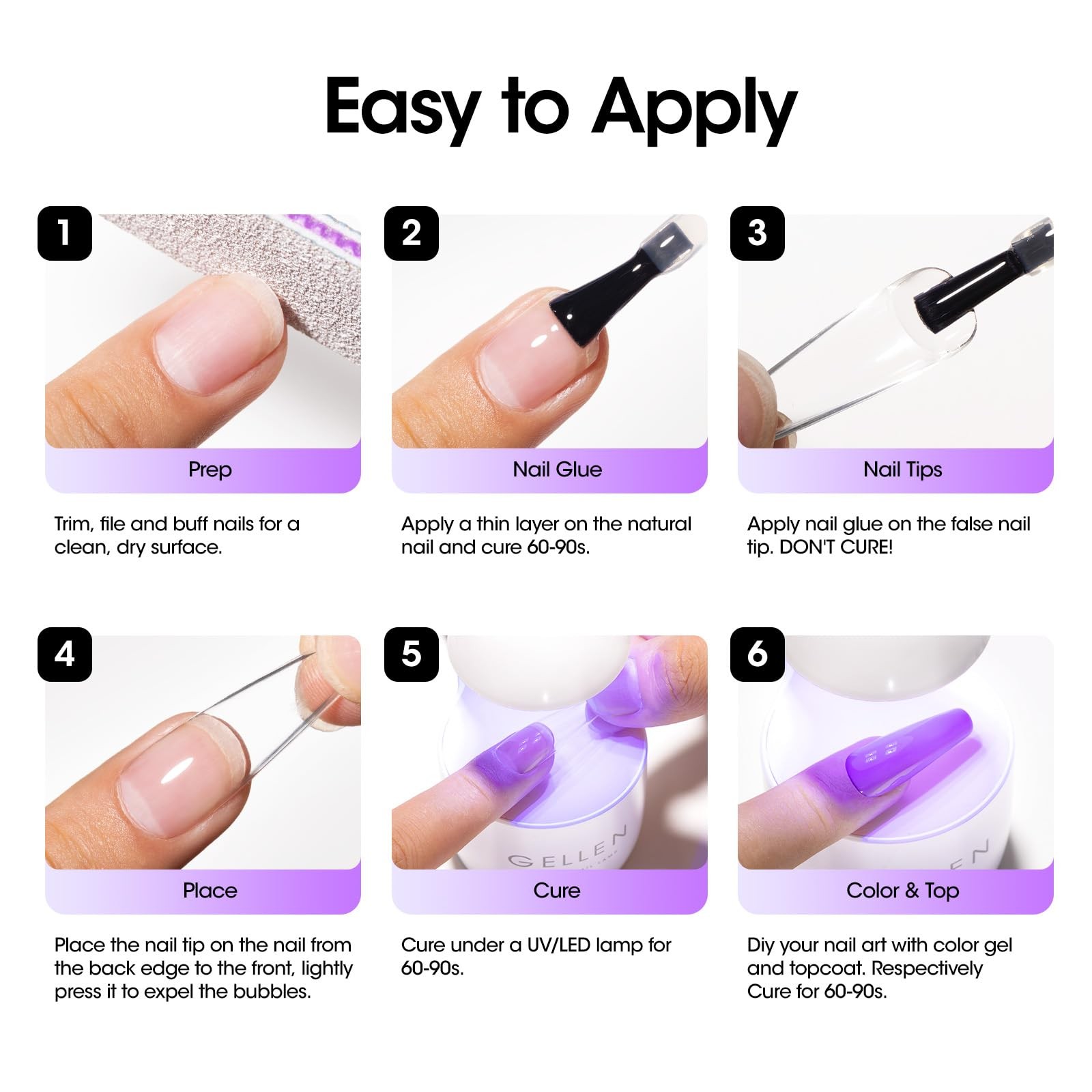 Gellen 5 in 1 Nail Glue for Nail Tips, 15ML Curing Needed UV Glue Gel | For C…