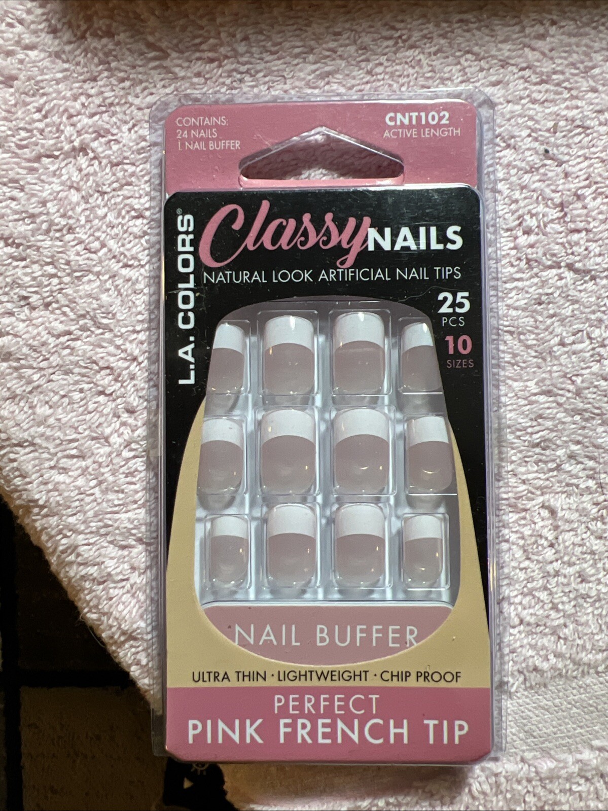 LA Colors Nail tips Mauvey Half Moon ultra thin CNT102 Active Length
