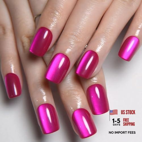 30Pcs Hot Pink Cat Eye Short Square – 30 Ounce – Pack of 1